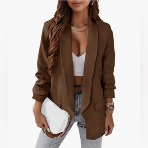 Oversized Women’s Blazers Business Casual Spring Fall Fashion Longsleeve Brown M